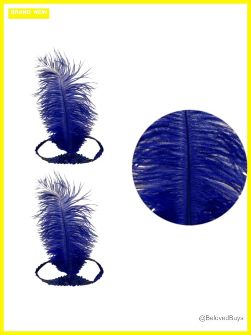 Handmade Feather Sequin Headband 1920s Flapper Costume Headpiece 2pc